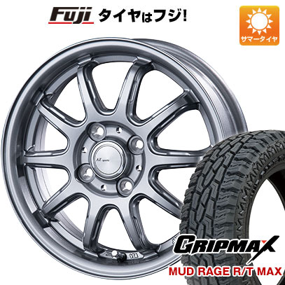 【新品国産4穴100車】 夏タイヤ ホイール４本セット 165/65R14 グリップマックス マッドレイジR/T MAX RBL(限定) AZ SPORTS RC 10 ダークシルバー 14インチ :fuji 21961 151665 33230 33230:フジコーポレーション