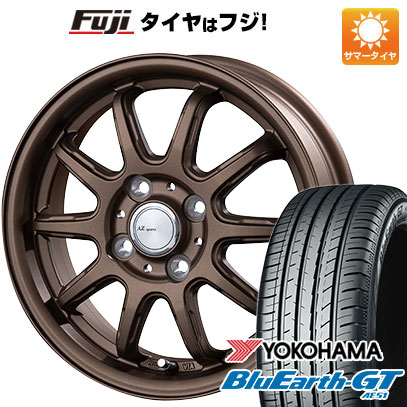 【新品 軽自動車】N-BOX タント 夏タイヤ ホイール4本セット 165/55R15 ヨコハマ ブルーアース GT AE51 インターミラノ AZ-SPORTS RC-10 ブロンズ 15インチ｜fujicorporation