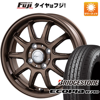 【新品 軽自動車】軽トラ 軽バン 夏タイヤ ホイール4本セット 145/80R12 80/78N ブリヂストン エコピア R710(限定) インターミラノ AZ SPORTS RC 10 12インチ :fuji 21681 142375 27205 27205:フジコーポレーション