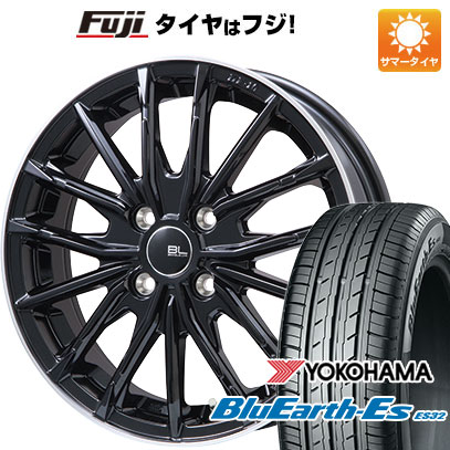 【新品国産5穴114.3車】 夏タイヤ ホイール4本セット 215/60R16 ヨコハマ ブルーアース ES32 ブランドルライン DF-10M グロスブラック/リムポリッシュ 16インチ｜fujicorporation