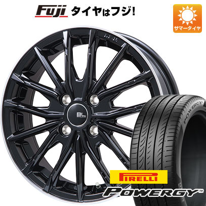 【新品国産4穴100車】 夏タイヤ ホイール4本セット 205/45R17 ピレリ パワジー ブランドルライン DF 10M グロスブラック/リムポリッシュ 17インチ :fuji 1669 144615 36986 36986:フジコーポレーション