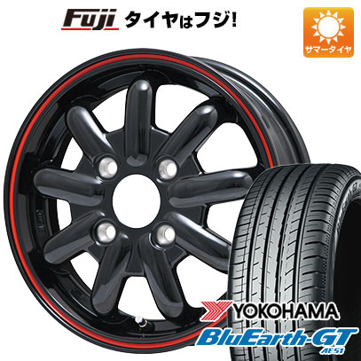 【新品 軽自動車】N BOX タント 夏タイヤ ホイール4本セット 155/65R14 ヨコハマ ブルーアース GT AE51 ストレンジャーKST 9改 ブラック/レッドライン 14インチ : fuji 21721 142319 28581 28581 : フジコーポレーション