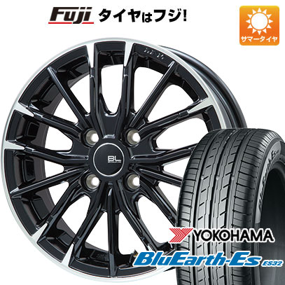 【新品国産5穴114.3車】 夏タイヤ ホイール4本セット 205/60R16 ヨコハマ ブルーアース ES32 ブランドルライン DF 10M グロスブラック/カットスポーク 16インチ :fuji 1621 144611 35498 35498:フジコーポレーション