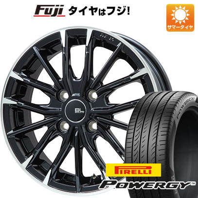 【新品国産4穴100車】 夏タイヤ ホイール4本セット 205/45R17 ピレリ パワジー ブランドルライン DF 10M グロスブラック/カットスポーク 17インチ :fuji 1669 144614 36986 36986:フジコーポレーション