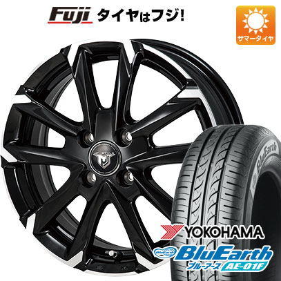 【新品国産車用 4穴100車】 夏タイヤ ホイール4本セット 185/70R14 ヨコハマ ブルーアース AE-01F モンツァ JPスタイル MJ-V 14インチ