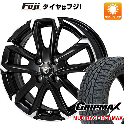 【新品 軽自動車】N BOX タント 夏タイヤ ホイール4本セット 155/65R14 グリップマックス マッドレイジR/T MAX RBL(限定) モンツァ JPスタイル MJ V 14インチ :fuji 21721 145986 33228 33228:フジコーポレーション