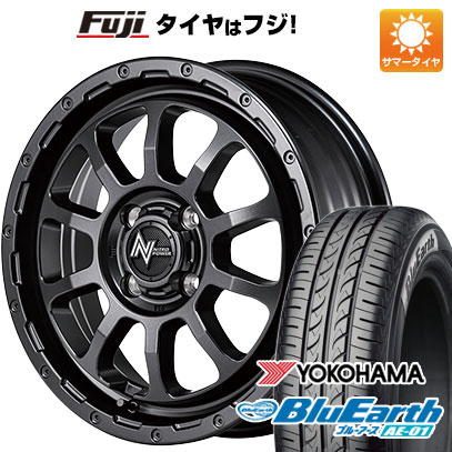 【新品 軽自動車】夏タイヤ ホイール4本セット 165/55R15 ヨコハマ ブルーアース AE-01 MID ナイトロパワー M10 PERSHING KC BARREL BLACK EDITION 15インチ｜fujicorporation