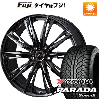 PARADA Spec-X - 【新品国産車用 5穴114.3車】 夏タイア 銀輪4本仕かける 235/55R20 ヨコハマ ウェッズ レオニス GX 20in