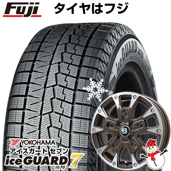 【パンク保証付】N-BOX タント スペーシア スタッドレスタイヤ ホイール4本セット 165/55R15 ヨコハマ アイスガード セブンIG70 B-LUGNAS BRD 15インチ｜fujicorporation