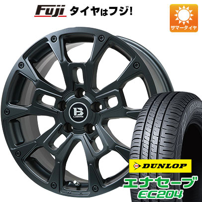 【新品国産5穴114.3車】 夏タイヤ ホイール4本セット 215/60R16 ダンロップ エナセーブ EC204 ビッグウエイ B LUGNAS BRD(マットブラック) 16インチ :fuji 1601 146661 25571 25571:フジコーポレーション