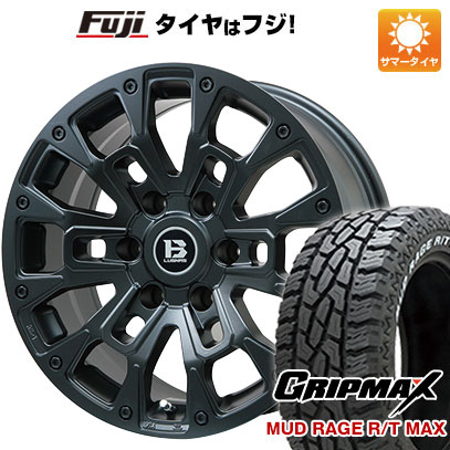 【新品】プラド 夏タイヤ ホイール4本セット 265/65R17 グリップマックス マッドレイジR/T MAX RWL(限定) ビッグウエイ B LUGNAS BRD(マットブラック) 17インチ :fuji 11822 146670 32742 32742:フジコーポレーション