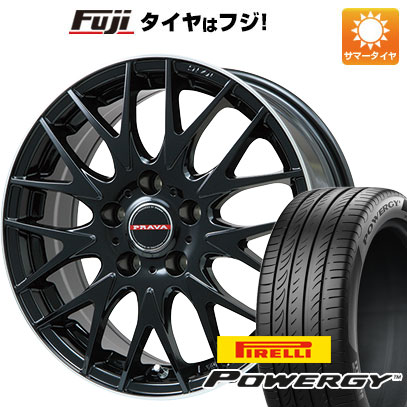 【新品国産5穴114.3車】 夏タイヤ ホイール4本セット 205/65R16 ピレリ パワジー ビッグウエイ LEYSEEN プラバ9MJrII グロスブラック/リムポリッシュ 16インチ :fuji 1311 147115 36999 36999:フジコーポレーション