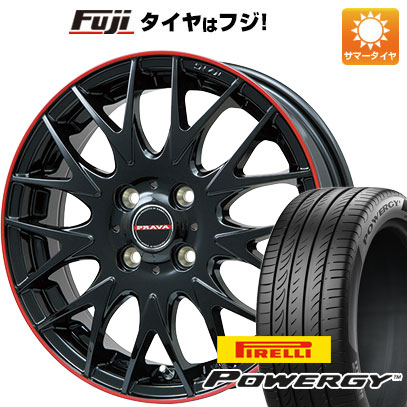 【新品国産5穴114.3車】 夏タイヤ ホイール４本セット 205/65R15 ピレリ パワジー ビッグウエイ LEYSEEN プラバ9MJrII グロスブラック/レッドリム 15インチ :fuji 1981 147118 37004 37004:フジコーポレーション