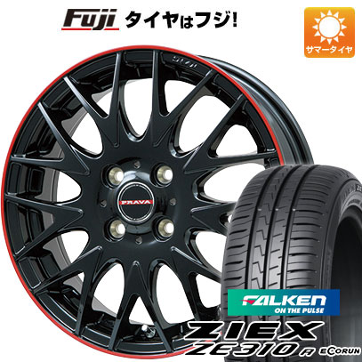 ZIEX - 【新品国産車用 4穴100車】 夏タイア 銀輪４本仕かける 185/65R15 ファルケン ジークス ZE310R エコ幽客(押さえる) ビッグウエイ LEYSEEN プラバ9MJrII 15in