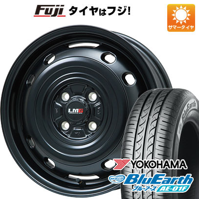 【新品国産車用 4穴100車】 夏タイヤ ホイール４本セット 185/70R14 ヨコハマ ブルーアース AE-01F レアマイスター LMG OFF-STYLE 2 (マットブラック) 14インチ