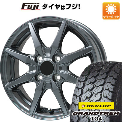 【新品 軽自動車】軽トラ 軽バン 夏タイヤ ホイール4本セット 145/80R12 80/78N ダンロップ グラントレック TG4 ブランドル  CJ28 12インチ