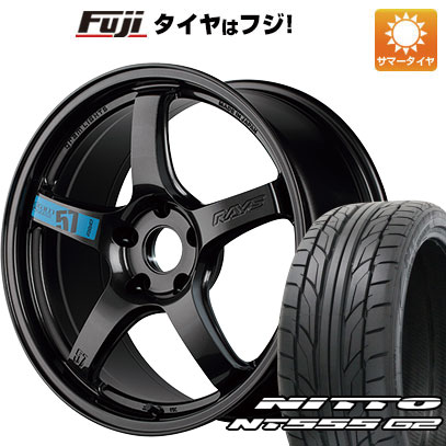 【パンク保証付き】【新品国産5穴114.3車】 夏タイヤ ホイール４本セット 215/45R18 ニットー NT555 G2 レイズ グラムライツ 57CR SPEC M 18インチ :fuji 1130 148135 23607 23607:フジコーポレーション