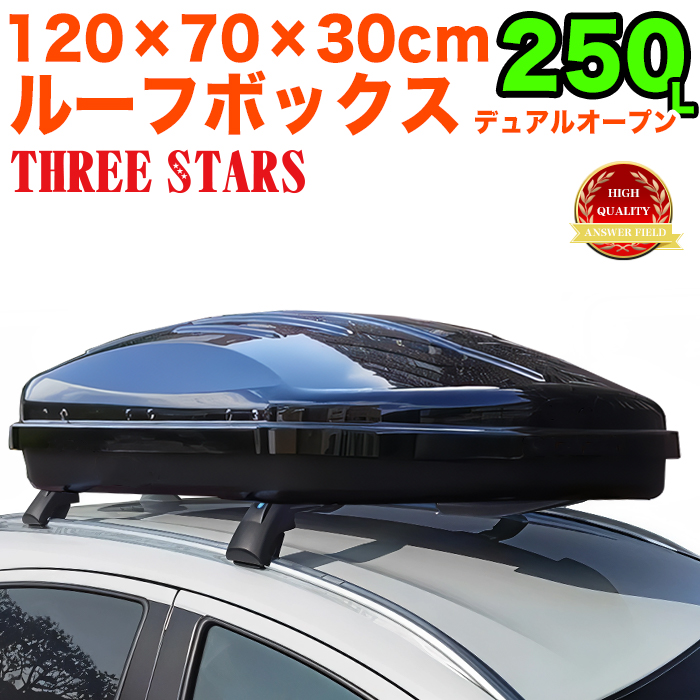 ルーフボックス 250L 容量 両開き デュアルオープン 左右 大容量
