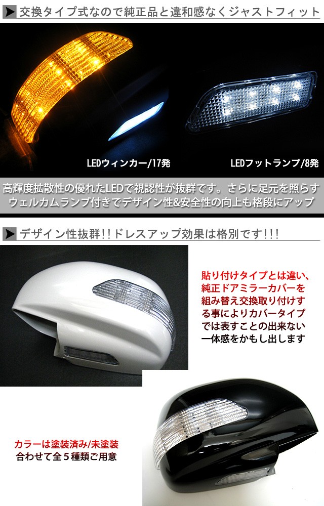 ランドクルーザー 100 系 シグナス可 LEDウィンカー付ドアミラー