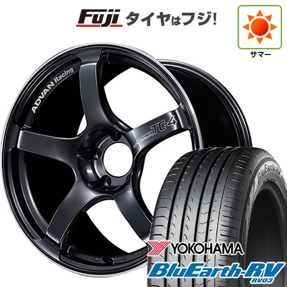 パンク保証付き 新品国産車用5穴100 | 夏タイヤ ホイール4本セット | 225/55R18 | ブルーアース RV-03 | ADVAN Racing TC-4 18インチ