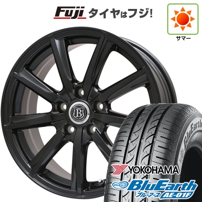 【新品】セレナ | 夏タイヤ ホイール4本セット | 195/65R15 | ヨコハマ ブルーアース AE-01F | ブランドルライン ボレアノ9 パールブラック | 6J 15インチ