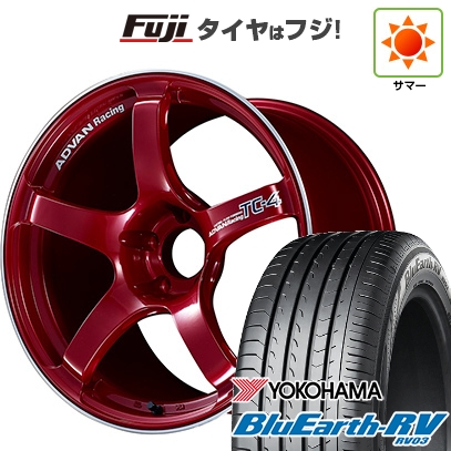 パンク保証付き 新品国産車用5穴100 | 夏タイヤ ホイール4本セット | 225/55R18 | ブルーアース RV-03 | ADVAN Racing TC-4 18インチ