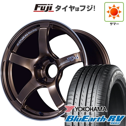 パンク保証付き 新品国産車用5穴100 | 夏タイヤ ホイール4本セット | 225/55R18 | ブルーアース RV-03 | ADVAN Racing TC-4 18インチ