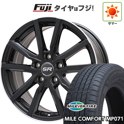 【新品国産車用4穴100】 | 夏タイア 車輪4本仕掛ける | 185/55R16 | ミ生き胆 MP071 | エルベ V輻 パールブラックリムポリッシュ | 6.5J 16in 夏タイヤ、ホイールセット-自動車