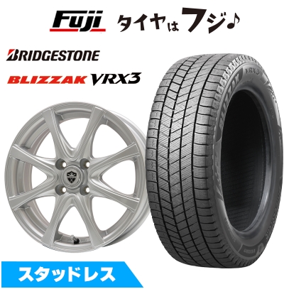 新品国産車用 4穴100車 スタッドレスタイヤ ホイール4本セット 195/55R16 ブリザック VRX3 エルベ エステローザ FSV シルバー 6J 16インチ