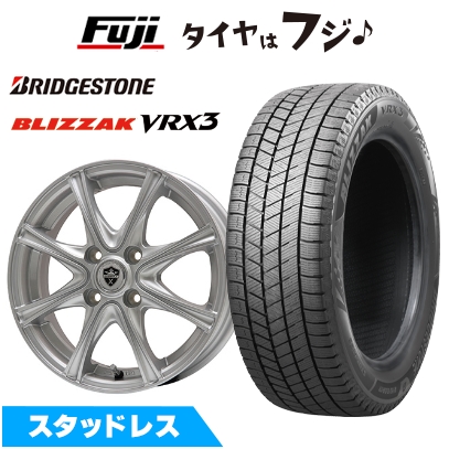 新品国産車用 4穴100車 スタッドレスタイヤ ホイール4本セット 195/55R16 ブリザック VRX3 エルベ エステローザ MZV シルバー 6J 16インチ