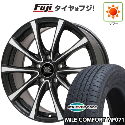 【新品国産車用4穴100】 | 夏タイヤ ホイール4本セット | 185/55R16 | ミレバー MP071 | アマルフィV Jr(ブラックポリッシュ) | 6.5J 16インチ