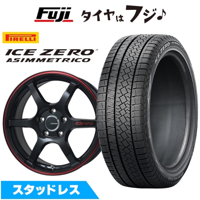 ICE ASIMMETRICO - 【新品国産車用 5穴114.3車】 スタッドレスタイヤ 銀輪4本仕かける 225/55R17 ピレリ 冬季 アイスゼロアシンメトリコ レアマイスター CS-V6 17in