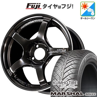 【新品国産車用 5穴114.3車】 オールシーズンタイヤ ホイール4本セット 205/60R16 クムホ マーシャル MH22(限定) ヨコハマ アドバンレーシング TC-4 16インチ