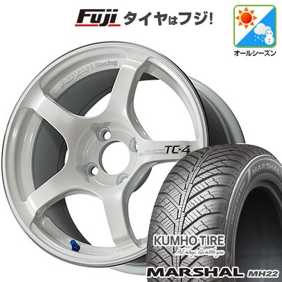 【新品国産車用 5穴114.3車】 オールシーズンタイヤ ホイール4本セット 205/60R16 クムホ マーシャル MH22(限定) ヨコハマ アドバンレーシング TC-4 16インチ