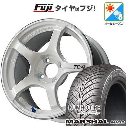 【新品国産車用 4穴100車】 オールシーズンタイヤ ホイール4本セット 185/65R15 マーシャル MH22(限定) YOKOHAMA アドバンレーシング TC-4 15インチ