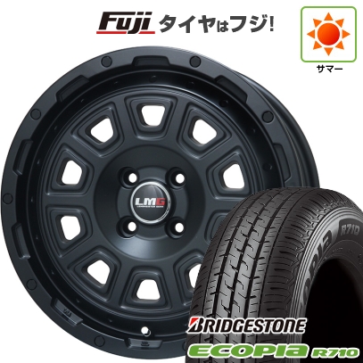 【新品 軽自動車】軽トラ 軽バン | 夏タイヤ ホイール4本セット | 145/80R12 80/78N | ブリヂストン エコピア R710 | レアマイスター LMG DS-10 | 4J 12インチ
