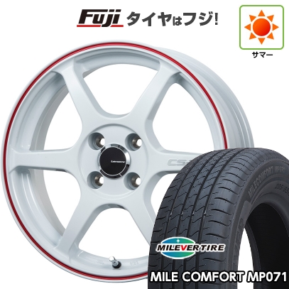 【新品国産車用4穴100】 | 夏タイヤ ホイール4本セット | 185/55R16 | ミレバー ミレコンフォート MP071(限定) | CS-V6(ホワイト/レッドライン) | 6J 16インチ