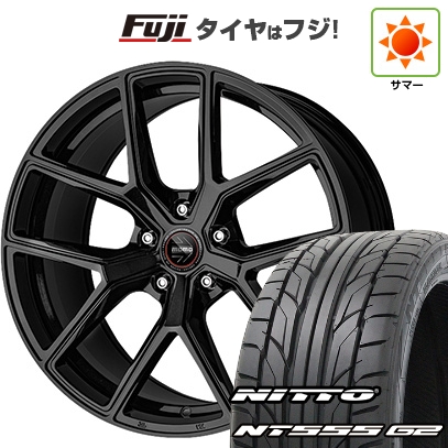 【パンク保証付き】【新品国産車用5穴114.3】 | 夏タイヤ ホイール4本セット | 225/35R19 | ニットー NT555 G2 | MOMO モモ RF-01 | 19インチ