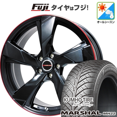 【新品国産車用5穴114.3】 | オールシーズンタイヤ ホイール4本セット | 225/60R17 | マーシャル MH22(限定) | プレミックス ヴェランV | 7J 17インチ