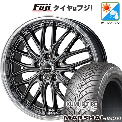 【新品国産車用5穴114.3】 | オールシーズンタイヤ ホイール4本セット | 225/60R17 | マーシャル MH22(限定) | ワーウィック ディープランド 17インチ