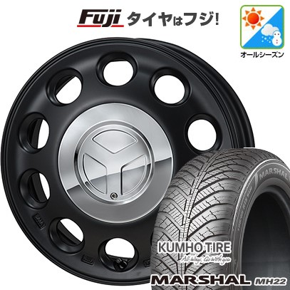 【新品 軽自動車】ハスラー オールシーズンタイヤ ホイール4本セット 165/65R14 クムホ マーシャル MH22 オールシーズン(限定) モンツァ ピエディーノ 14インチ