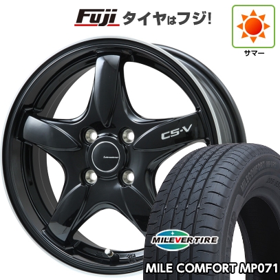 【新品】フリード 5穴/114 | 夏タイヤ ホイール4本セット | 185/65R15 | ミレバー ミレコンフォート MP071 | CS-V(グロスブラック/リムポリッシュ) | 15インチ