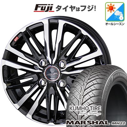 【新品国産車用 5穴114.3車】 オールシーズンタイヤ ホイール4本セット 225/45R18 クムホ マーシャル MH22(限定) 共豊 スマック クレスト 18インチ