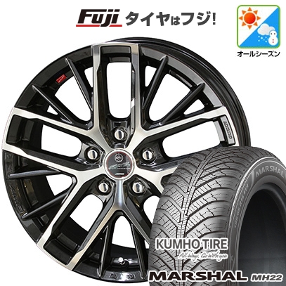 【新品】セレナ | オールシーズンタイヤ ホイール4本セット | 195/65R15 | クムホ マーシャル MH22(限定) | 共豊 スマック レヴィラ【限定】 | 6J 15インチ