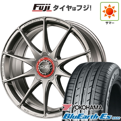 【新品国産車用 5穴114.3車】 夏タイア 銀輪4本仕かける 225/50R18 ヨコハマ 青味地びた ES32 OZ 公式HLT 18in