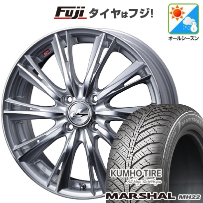 新品国産車用 4穴100車 オールシーズンタイヤ ホイール4本セット 185/65R15 クムホ マーシャル MH22 オールシーズン(限定) WEDS ウェッズ レオニス WX 15インチ