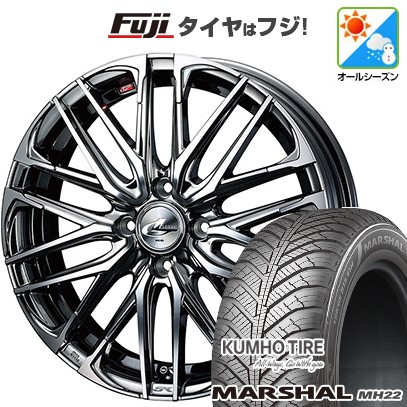 【新品国産車用 4穴100車】 オールシーズンタイヤ ホイール4本セット 185/55R16 クムホ マーシャル MH22 オールシーズン(限定) ウェッズ レオニス SK 16インチ
