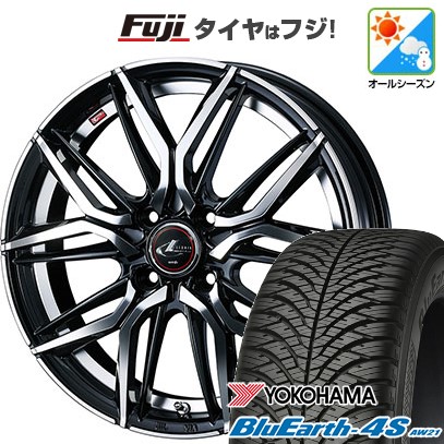 【新品 軽自動車】N-BOX タント ワゴンR オールシーズンタイヤ ホイール4本セット 165/55R15 ヨコハマ ブルーアース 4S AW21 ウェッズ レオニス LM 15インチ