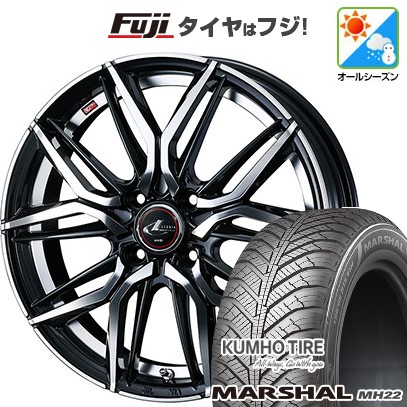 【新品国産車用 4穴100車】 オールシーズンタイヤ ホイール4本セット 195/55R16 クムホ マーシャル MH22(限定) WEDS ウェッズ レオニス LM 16インチ