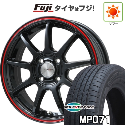 新品国産車用4穴100 | 夏タイア 銀輪4本仕かける | 185/60R15 |  ミレコンフォート MP071 | LM運動競技 LM-QR グロス黒いこと/赤いこと生産ライン | 15in